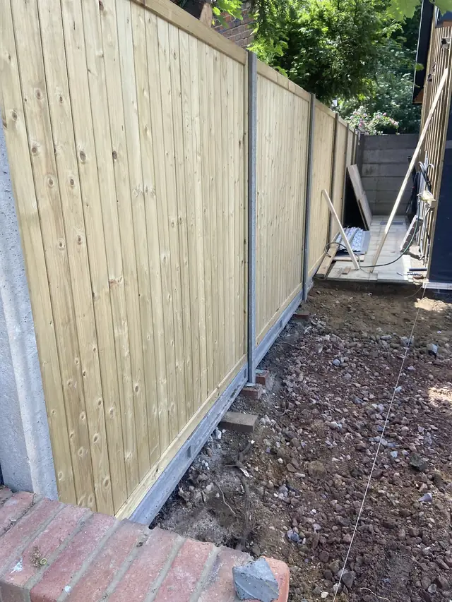 New timber fencing on concrete posts